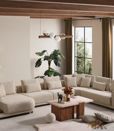 The Elysian Modular Corner Sofa redefines the seating experience with its cloud-soft comfort and stylish fabric upholstery. A versatile masterpiece designed for modern European living spaces.