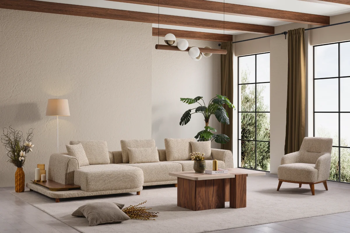 The Elysian Modular Corner Sofa redefines the seating experience with its cloud-soft comfort and stylish fabric upholstery. A versatile masterpiece designed for modern European living spaces.