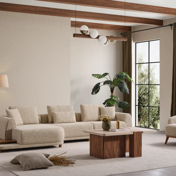 The Elysian Modular Corner Sofa redefines the seating experience with its cloud-soft comfort and stylish fabric upholstery. A versatile masterpiece designed for modern European living spaces.