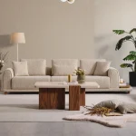 The Elysian Modular Corner Sofa redefines the seating experience with its cloud-soft comfort and stylish fabric upholstery. A versatile masterpiece designed for modern European living spaces.