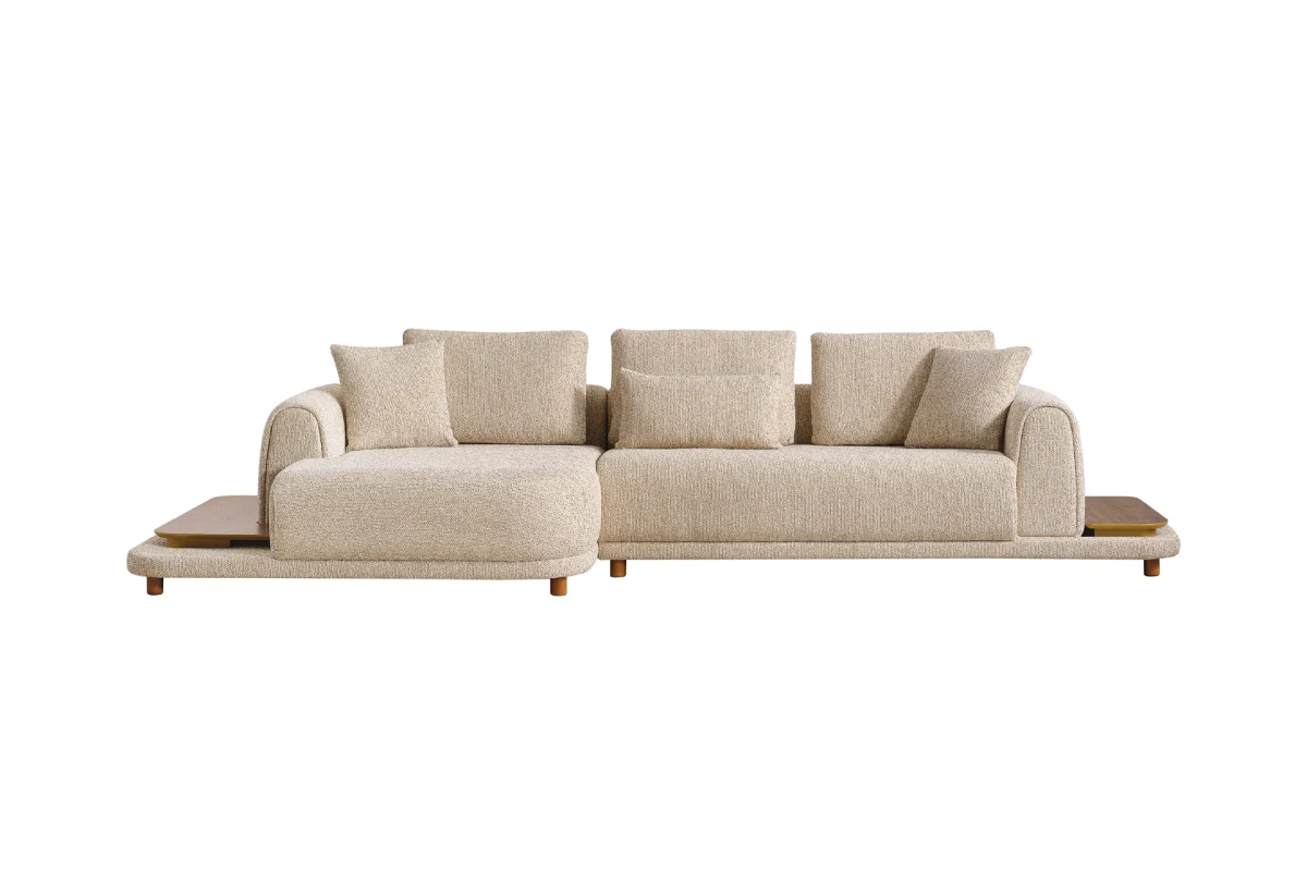 The Elysian Corner Sofa redefines seating with its cloud-like comfort, stylish upholstery, and integrated side tables. A versatile masterpiece for the modern European lifestyle.