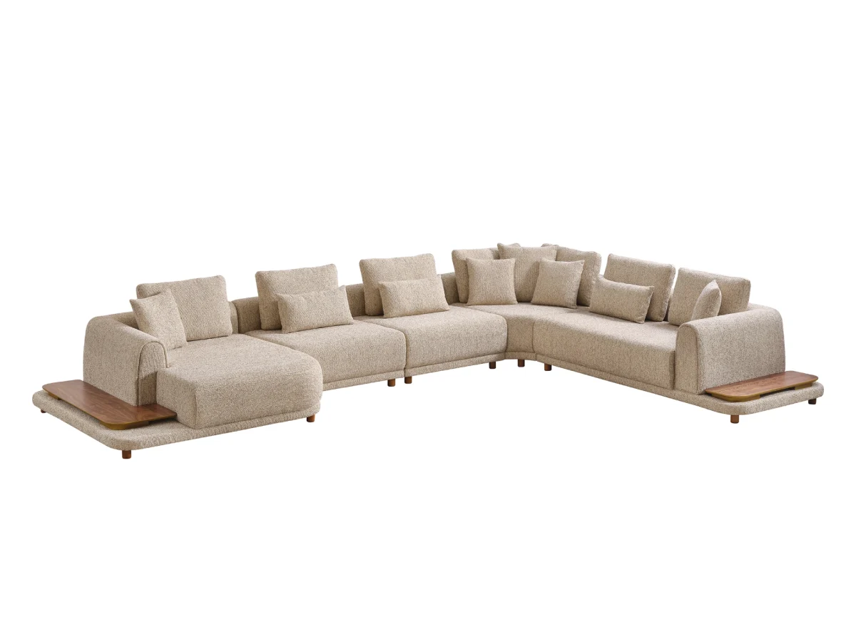 The Elysian Corner Sofa redefines seating with its cloud-like comfort, stylish upholstery, and integrated side tables. A versatile masterpiece for the modern European lifestyle.