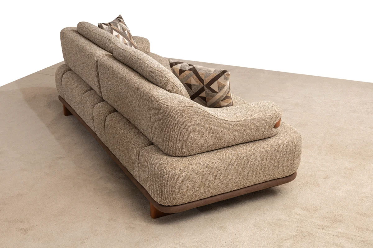 The Estelle Sofa Set combines the fashionable warmth of fabric with timeless elegance. It's the perfect centerpiece for a sophisticated European living room.