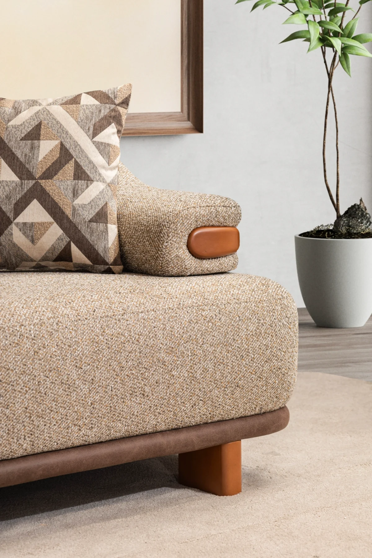 The Estelle Sofa Set combines the fashionable warmth of fabric with timeless elegance. It's the perfect centerpiece for a sophisticated European living room.