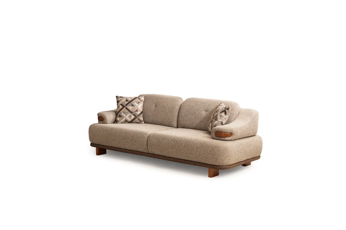 The Estelle Sofa Set combines the fashionable warmth of fabric with timeless elegance. It's the perfect centerpiece for a sophisticated European living room.