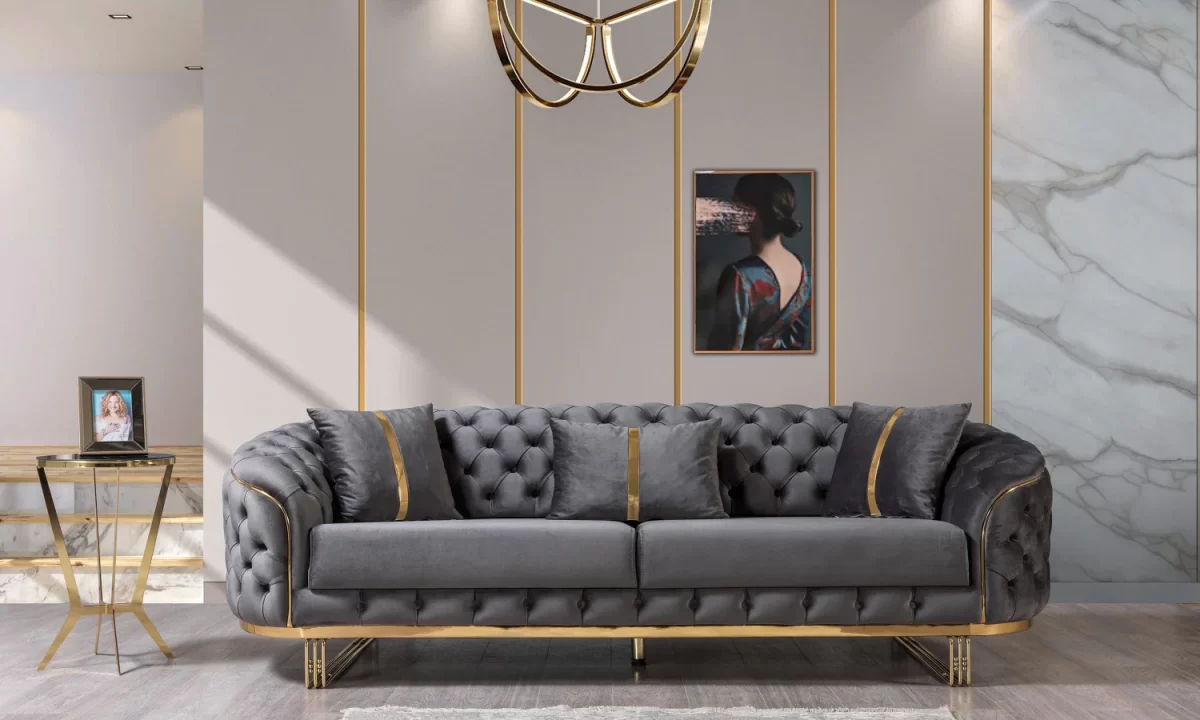 Fiona Sofa Set Tufted Quilted Sofa Style 2 1