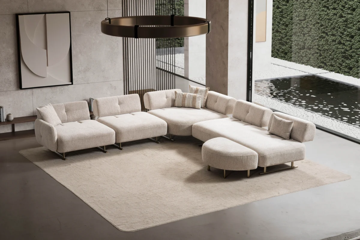 Experience superior comfort and style with the Flexa Corner Sofa. Customizable configurations and premium Turkish craftsmanship.