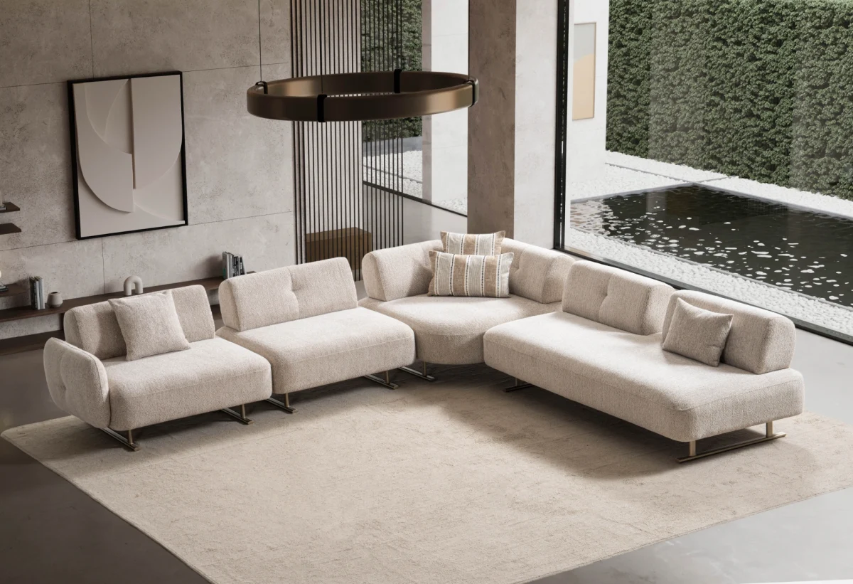 Experience superior comfort and style with the Flexa Corner Sofa. Customizable configurations and premium Turkish craftsmanship.