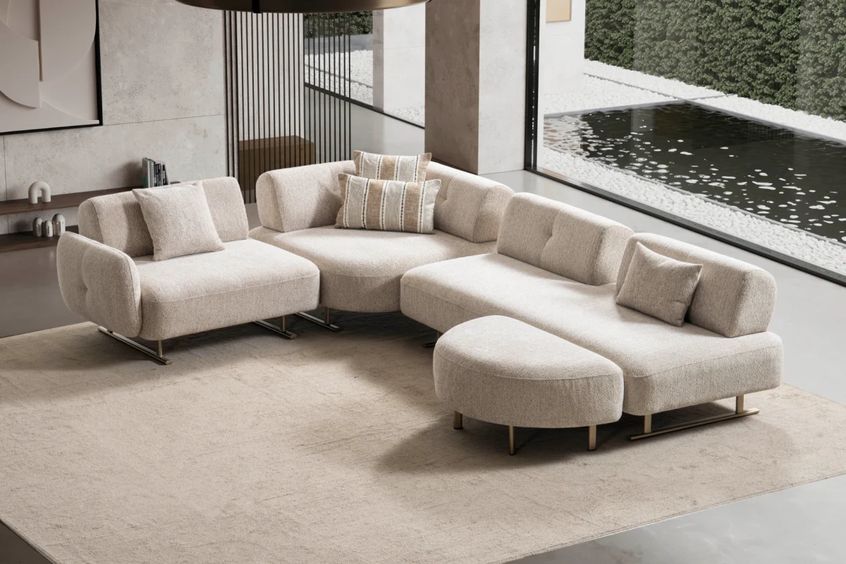 Experience superior comfort and style with the Flexa Corner Sofa. Customizable configurations and premium Turkish craftsmanship.
