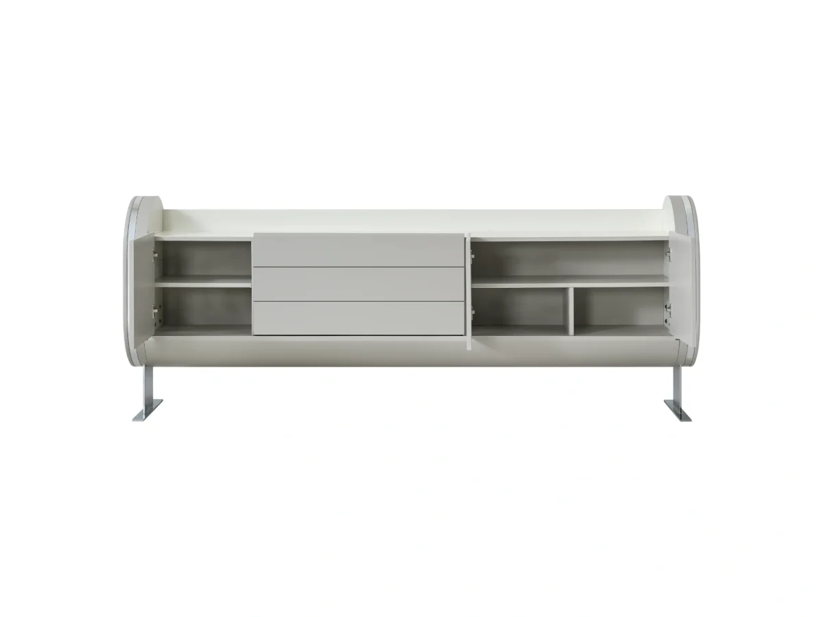 The Freya Office Console is the perfect blend of futuristic design and high-capacity storage. Elevate your executive office with this stylish, streamlined console.