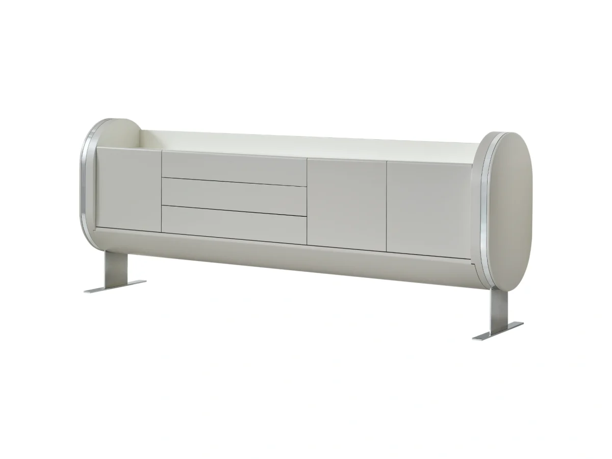 The Freya Office Console is the perfect blend of futuristic design and high-capacity storage. Elevate your executive office with this stylish, streamlined console.