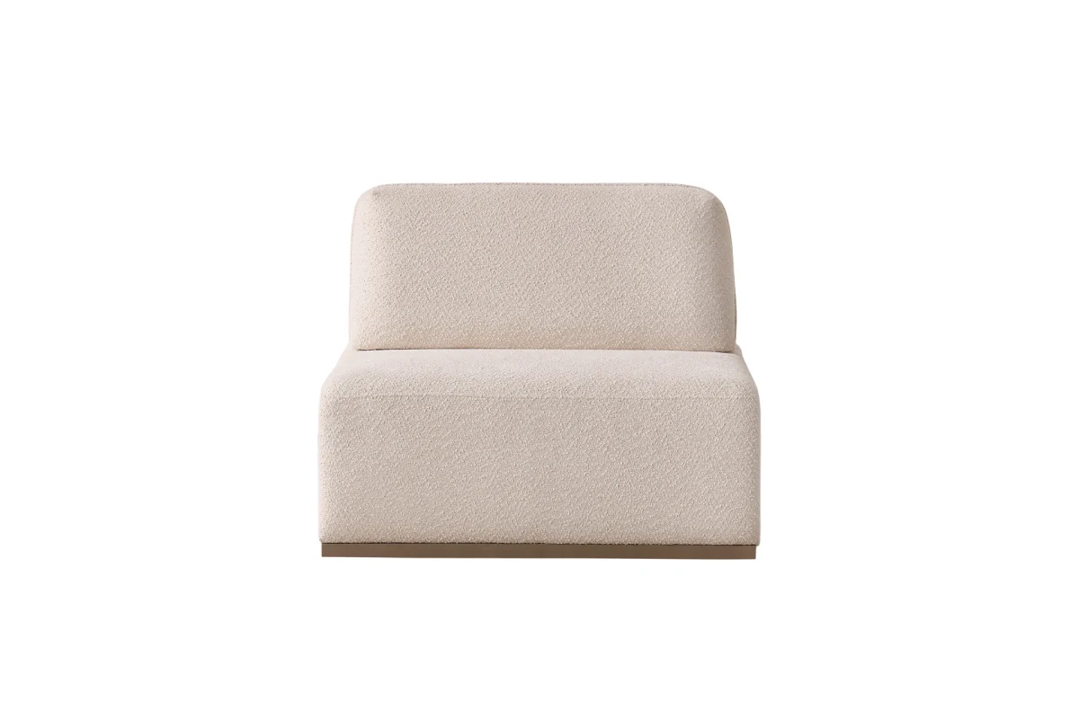 The Inara Corner Sofa adds a sophisticated touch to your living space with its timeless fabric and minimalist design. Its modular structure allows it to perfectly fit into any room.