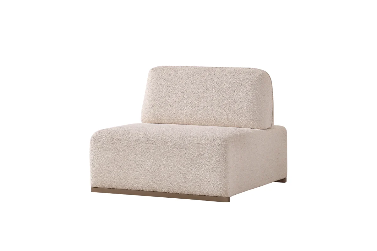 The Inara Corner Sofa adds a sophisticated touch to your living space with its timeless fabric and minimalist design. Its modular structure allows it to perfectly fit into any room.