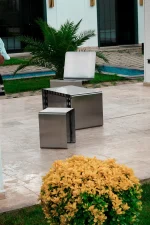 Inoxia Ottoman - Stainless Steel Stool - Image 2