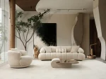 The Loris Corner Sofa Set redefines the modern living space. With its unique texture and fabric, it offers a sophisticated modular solution for contemporary European homes.