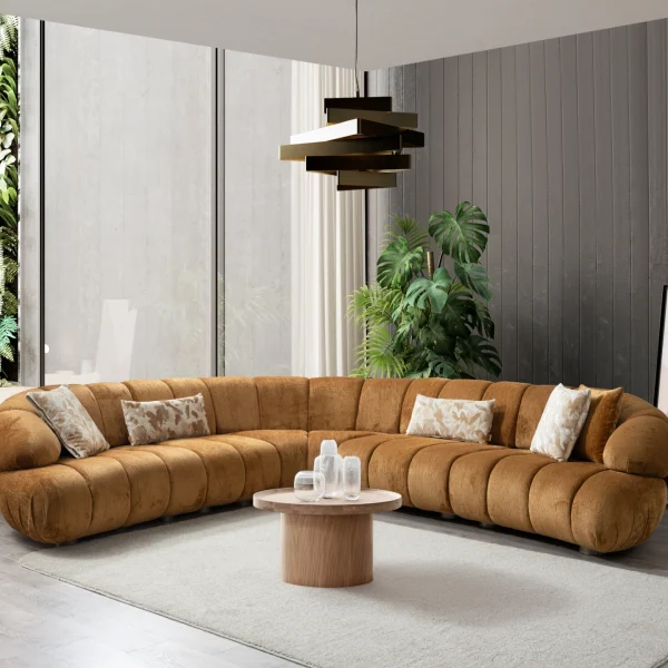 Experience the fusion of art and comfort with the Loris Corner Sofa. With its striking texture and modular flexibility, it's a top-tier design piece for a modern lifestyle.