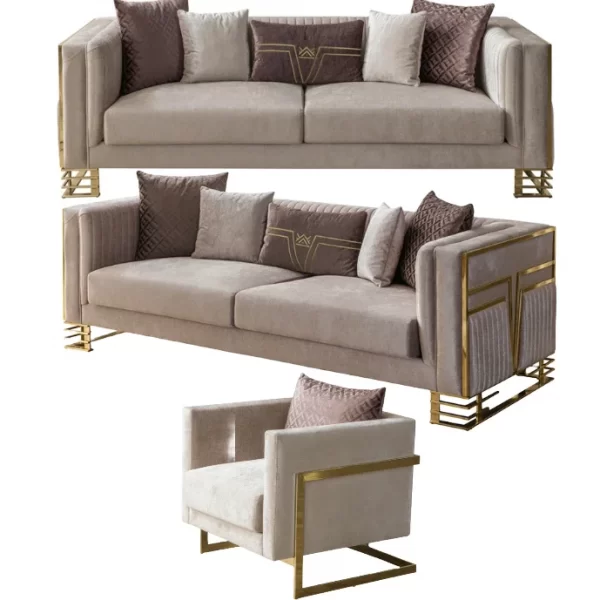 Lotus Gold Sofa Set 331 SofaTurkey11