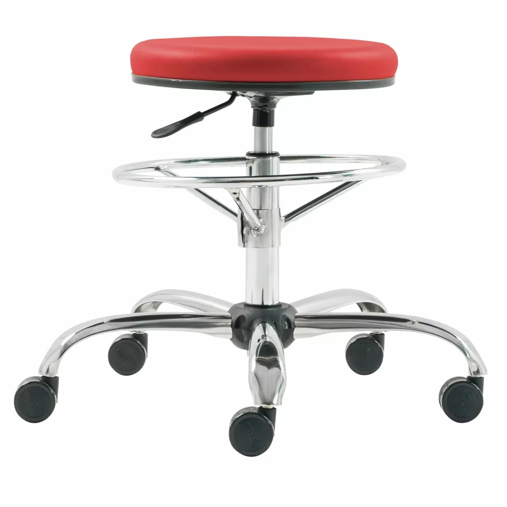 Lova C LG Office Stool Chromium Legs With Whole Round Legroom
