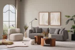 Experience the pinnacle of modern comfort with the Lyra Sofa Set. With its organic curves and highly durable fabric, it's designed for stylish European homes.