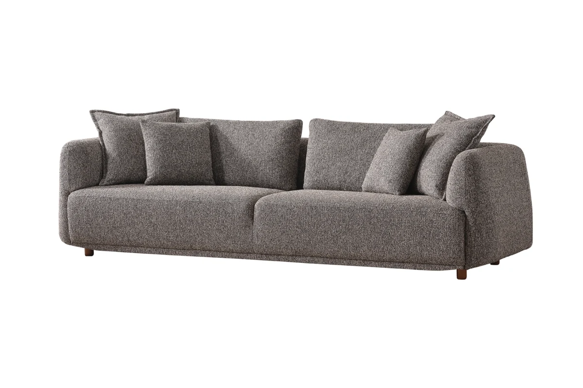 The Lyra Sofa brings "calm luxury" to your home with its premium fabric and soft, cloud-like silhouette. Perfect for modern European living rooms.