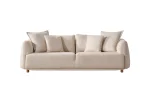 The Lyra Sofa brings "calm luxury" to your home with its premium fabric and soft, cloud-like silhouette. Perfect for modern European living rooms.