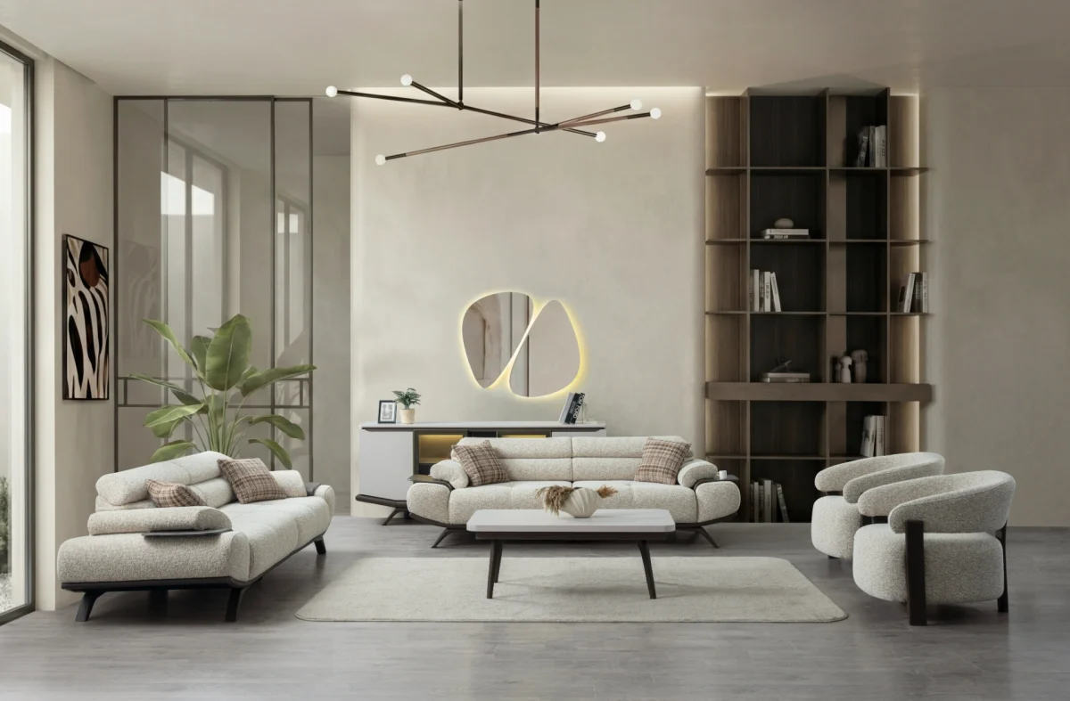 Experience the perfect blend of luxury and functionality with the Meira Sofa Set. Its elegant fabric is designed for the ultimate modern lifestyle.