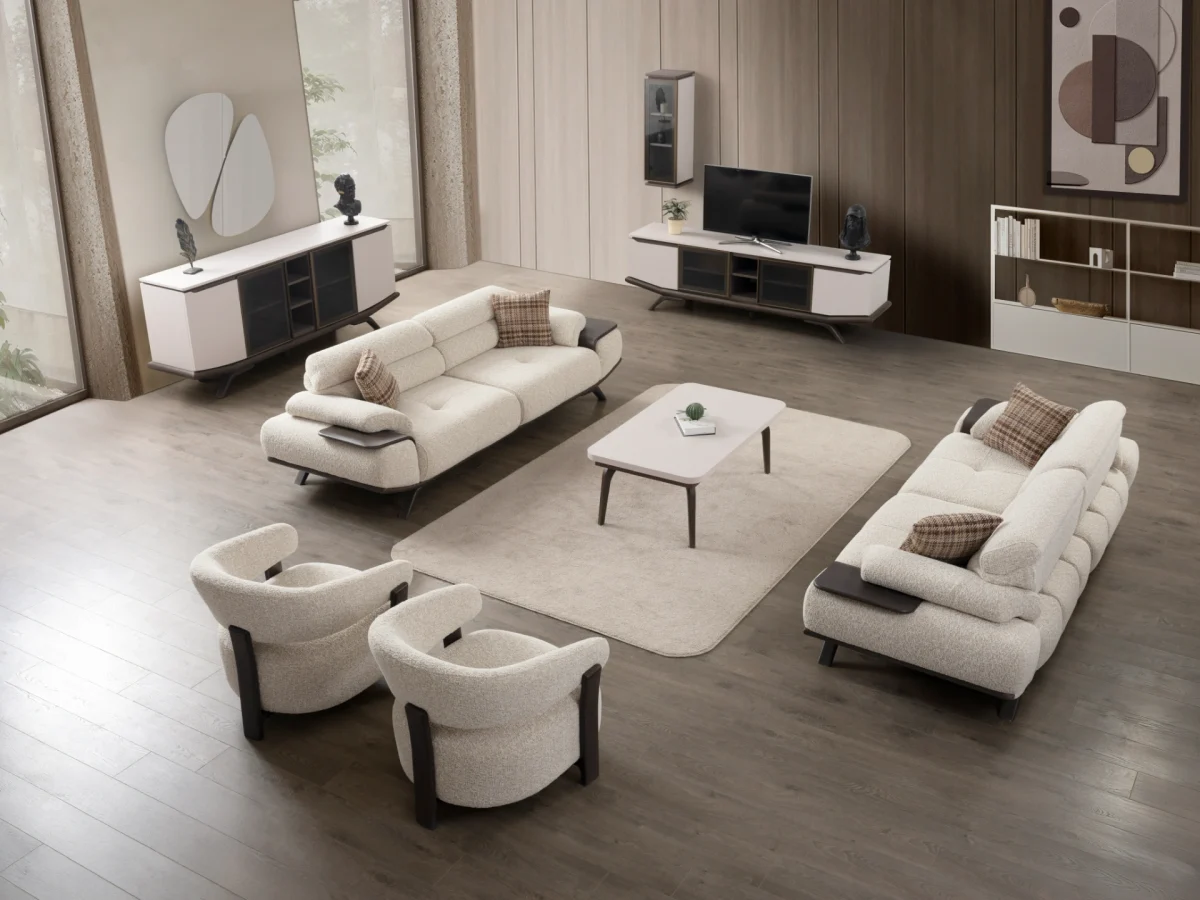 Experience the perfect blend of luxury and functionality with the Meira Sofa Set. Its elegant fabric is designed for the ultimate modern lifestyle.