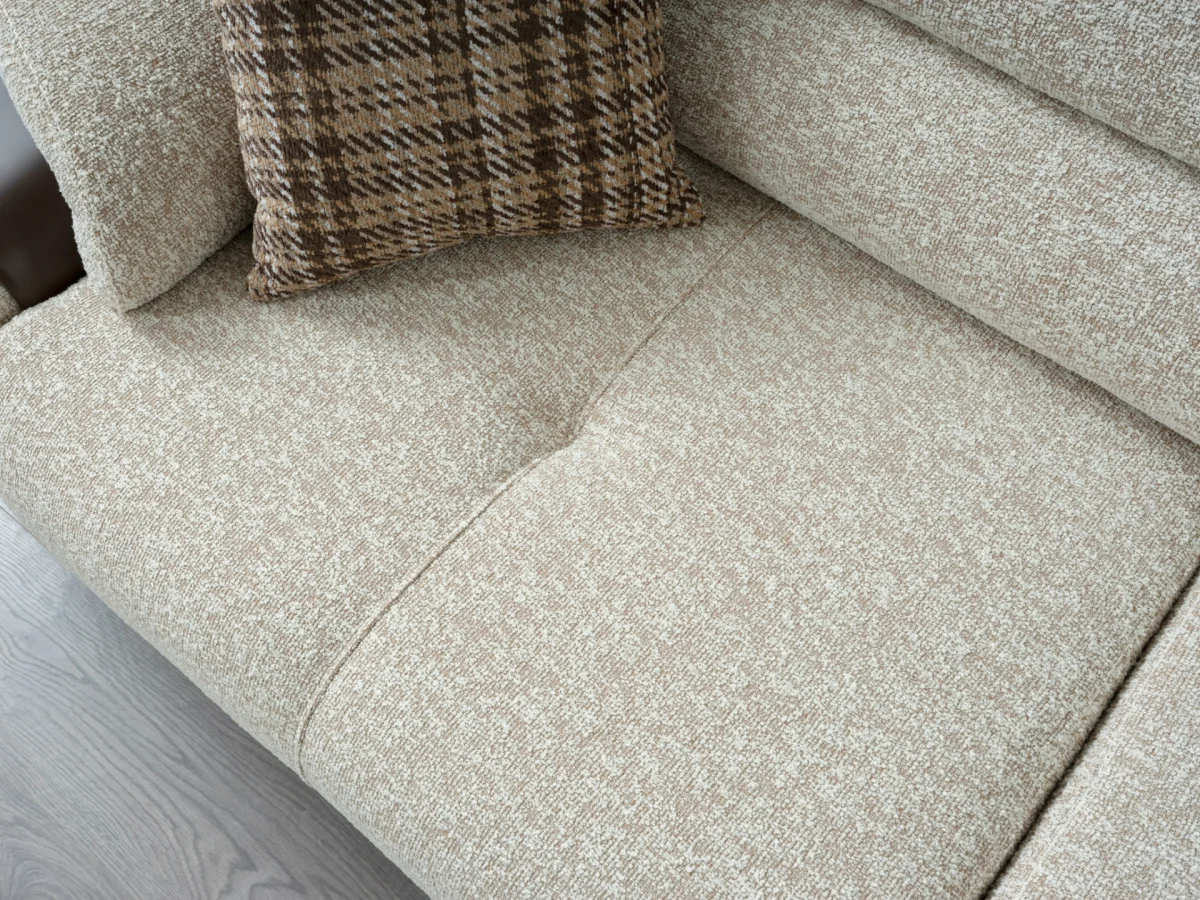 The Maya Sofa combines organic curves with functional luxury. With its fashionable texture and integrated side trays, it's the ultimate statement piece for modern European homes.