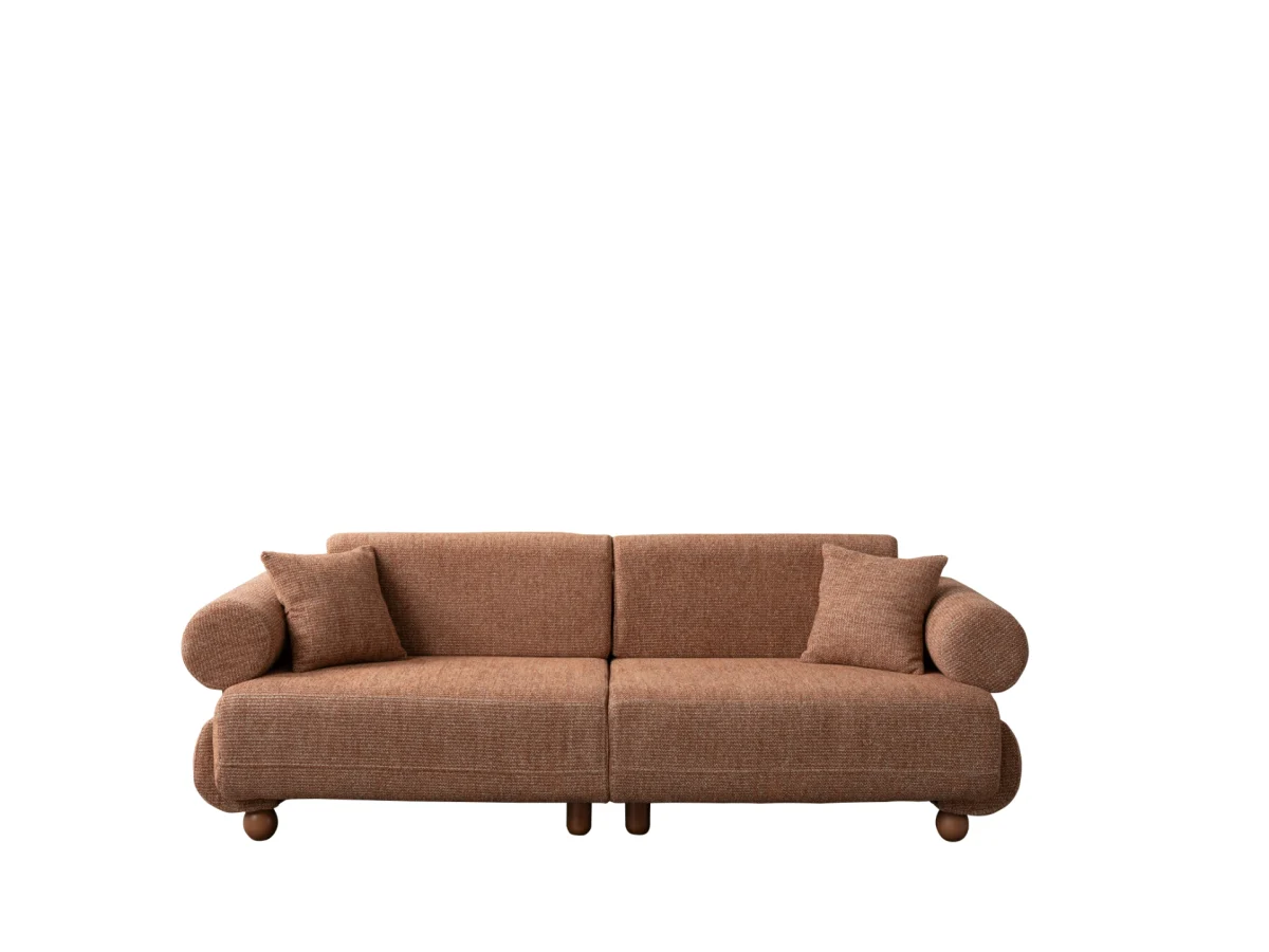 The Milan Sofa is an expression of modern elegance and organic design. This unique sofa is meticulously crafted for contemporary European homes. The rich, tactile fabric adds warmth and a high-end feel to any living space.