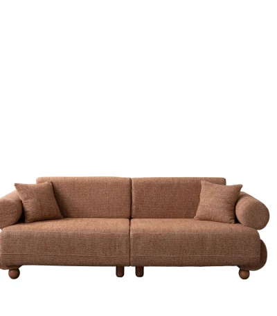 The Milan Sofa is an expression of modern elegance and organic design. This unique sofa is meticulously crafted for contemporary European homes. The rich, tactile fabric adds warmth and a high-end feel to any living space.
