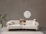 The Milan Sofa is an expression of modern elegance and organic design. This unique sofa is meticulously crafted for contemporary European homes. The rich, tactile fabric adds warmth and a high-end feel to any living space.