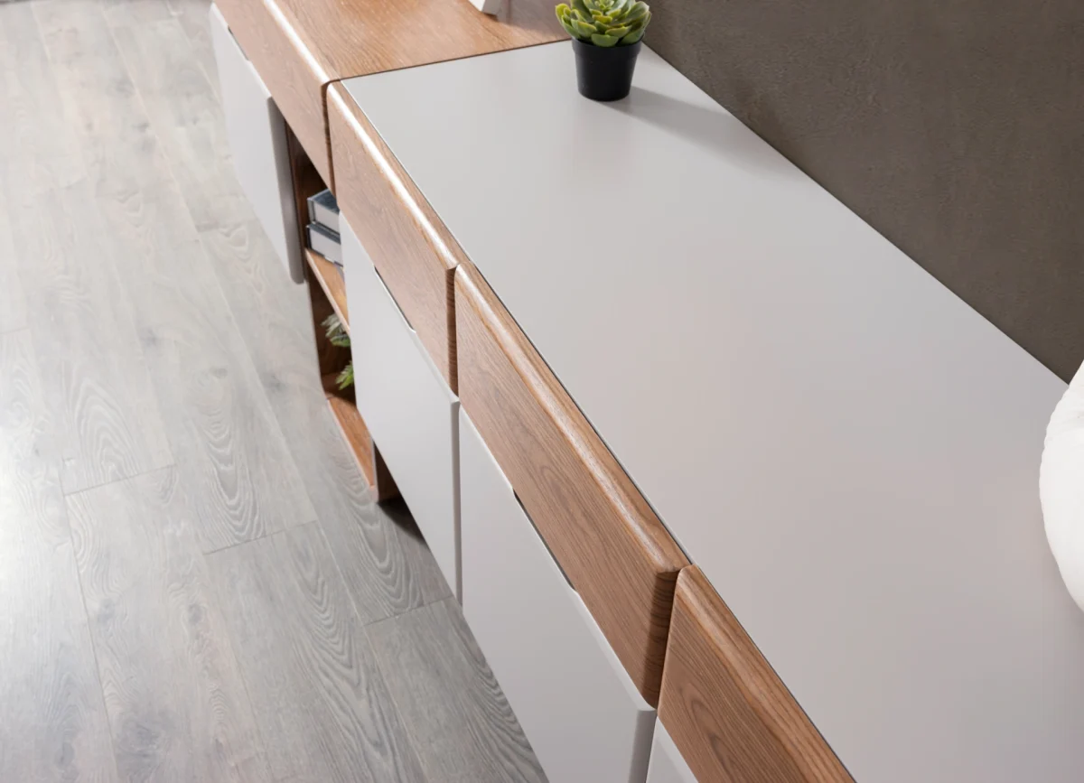 The Milan Modern TV Console Unit is designed for those who appreciate the beauty of contemporary minimalism. Reflecting the organic curves and refined materials found in the Milan collection, this piece serves as the perfect focal point for your living room.