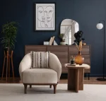 The Noa Armchair is a masterpiece of comfortable minimalism. With its soft-textured fabric and elegant base, it offers the perfect corner to relax.