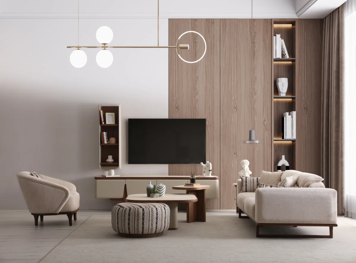 Elevate your living space with the Noa Sofa Set, a masterpiece of contemporary furniture design that balances bold aesthetics with cloud-like comfort.