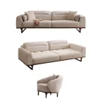 Elevate your living space with the Noa Sofa Set, a masterpiece of contemporary furniture design that balances bold aesthetics with cloud-like comfort.