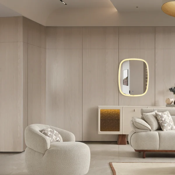 The Nola Armchair is the ultimate design piece for modern interiors. Its soft texture offers the perfect blend of luxury and comfort.