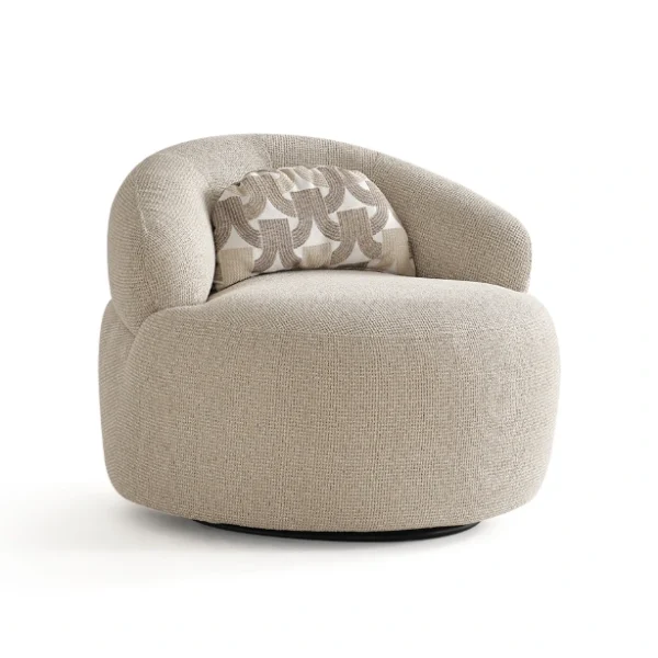 The Nola Armchair is the ultimate design piece for modern interiors. Its soft texture offers the perfect blend of luxury and comfort.