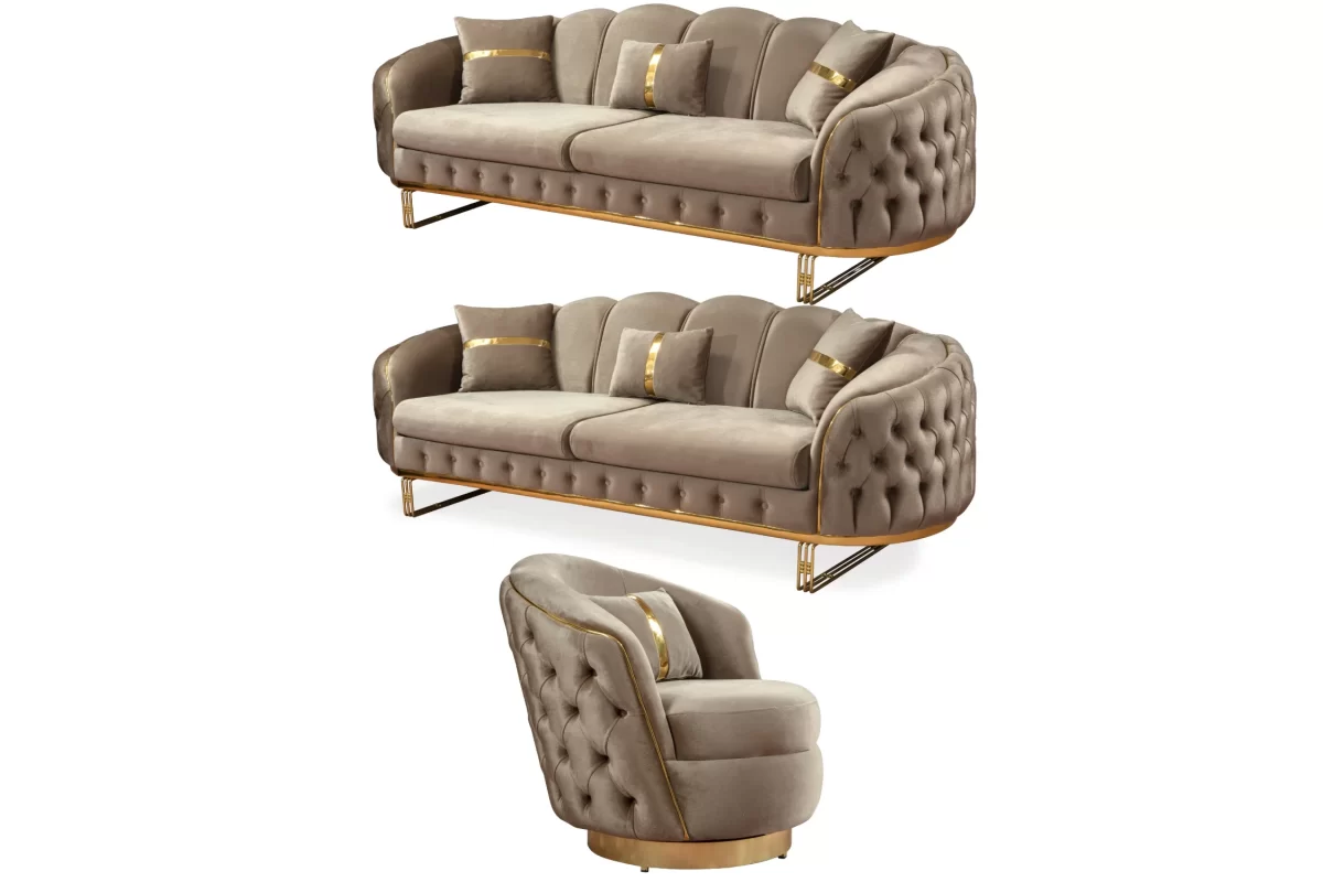 Presley Sofa Set 3 3 1 Luxury Design 7