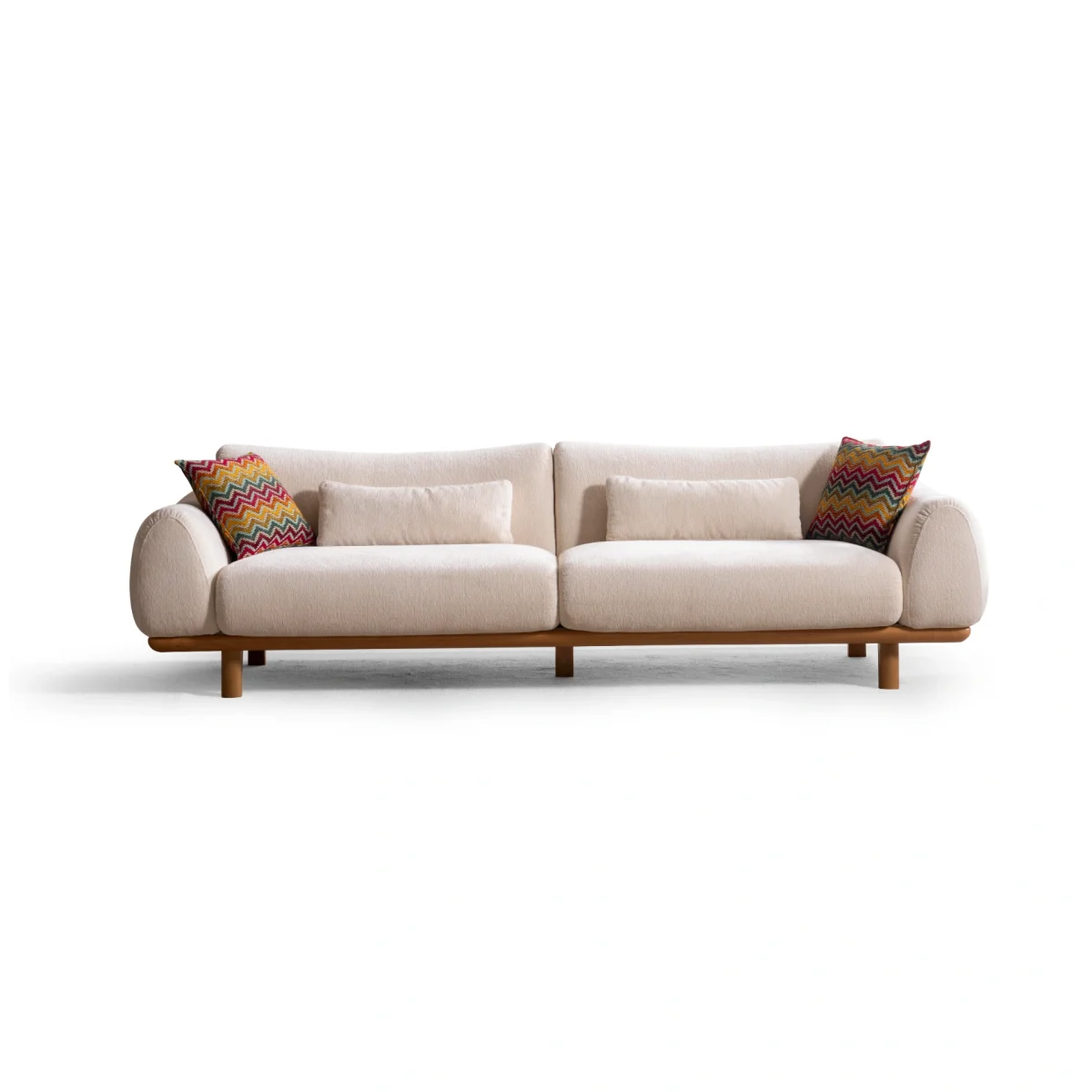 The Thalia Sofa combines organic, rounded lines with the rich texture of premium fabric. A bold piece that brings modern warmth to any living room.
