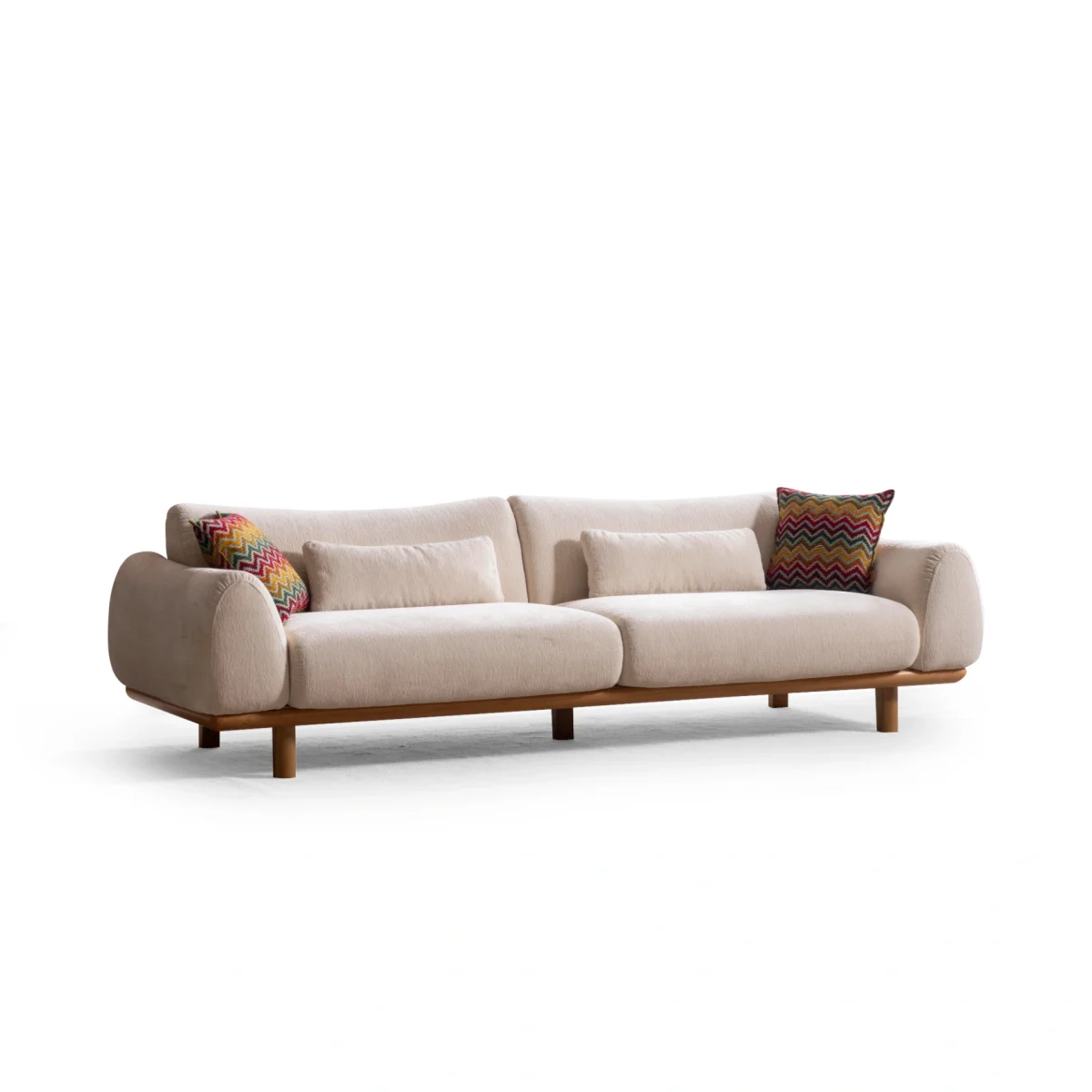 The Thalia Sofa combines organic, rounded lines with the rich texture of premium fabric. A bold piece that brings modern warmth to any living room.