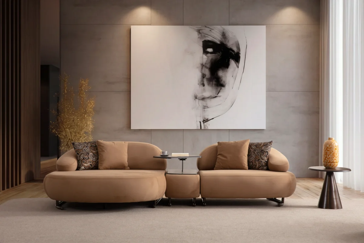 Tolia Chaise Corner Sofa – 3 Module (Wooden Middle Module) - Image 2