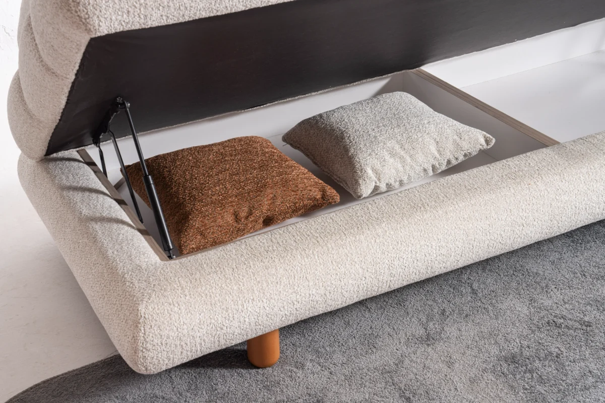 Troyas modern sofa set featuring a curved silhouette and rich textured fabric in terracotta and ivory cream, styled for a luxury contemporary living room – SofaTurkey.