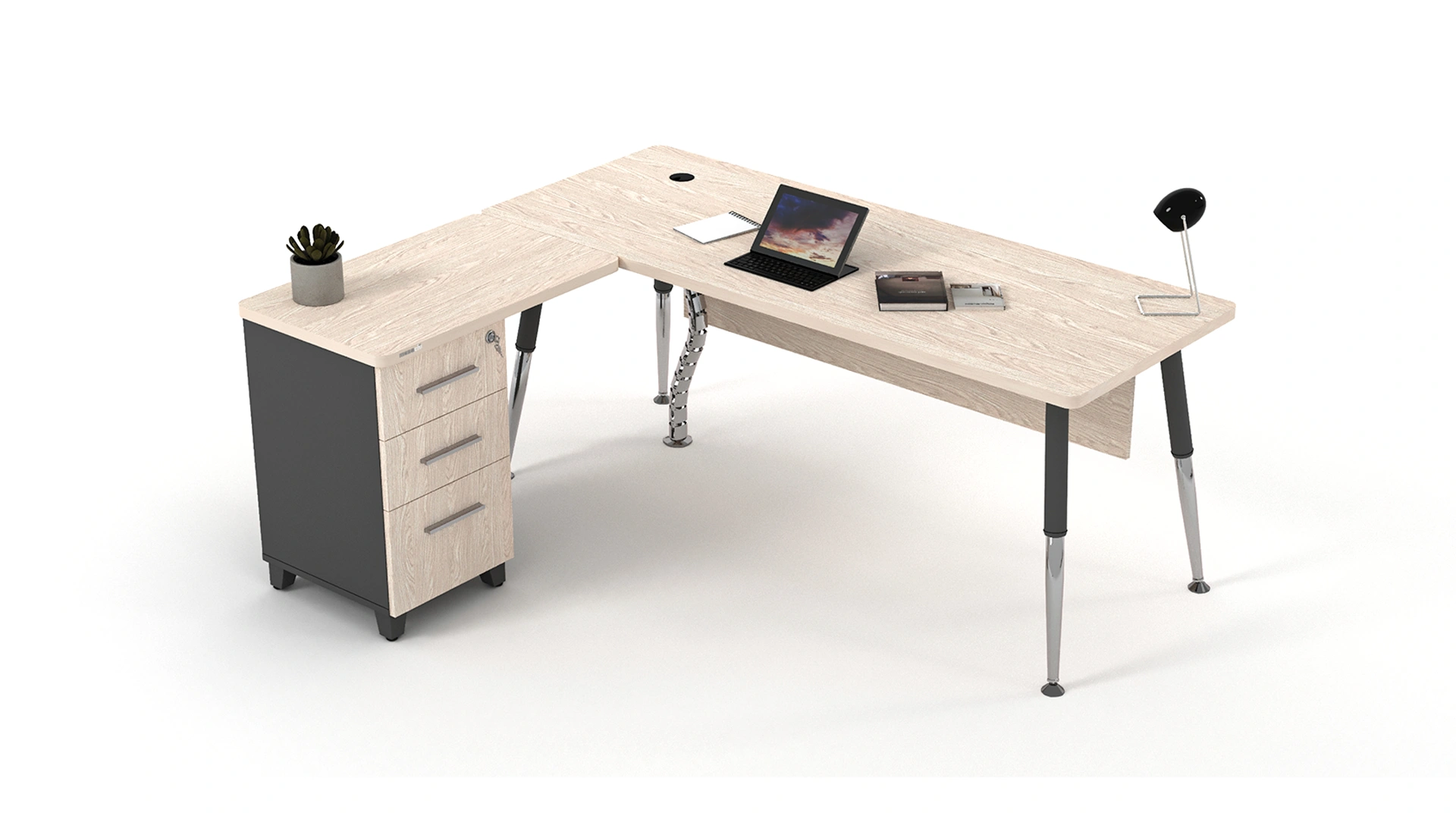 Valor Single L-vormig werkstation Valor L-vormig werkstation voor één persoon - Afbeelding 1