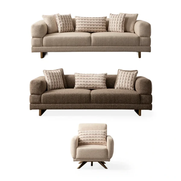 Experience the perfect blend of minimalist aesthetics and superior comfort. The Vento Sofa Set is designed for stylish European homes and is crafted from highly durable, premium textured fabric.