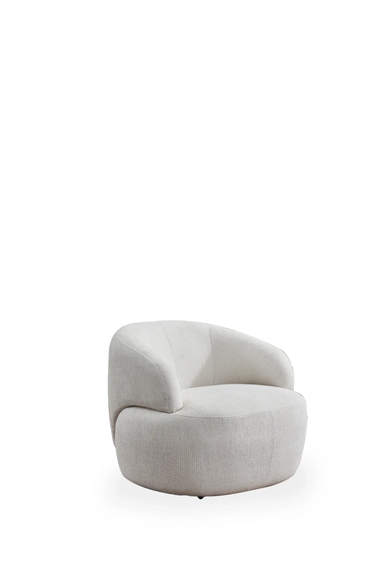 The Vogue Armchair is a masterpiece of organic design. Its soft fabric offers cocoon-like comfort, elevating any modern interior.