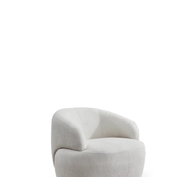 The Vogue Armchair is a masterpiece of organic design. Its soft fabric offers cocoon-like comfort, elevating any modern interior.