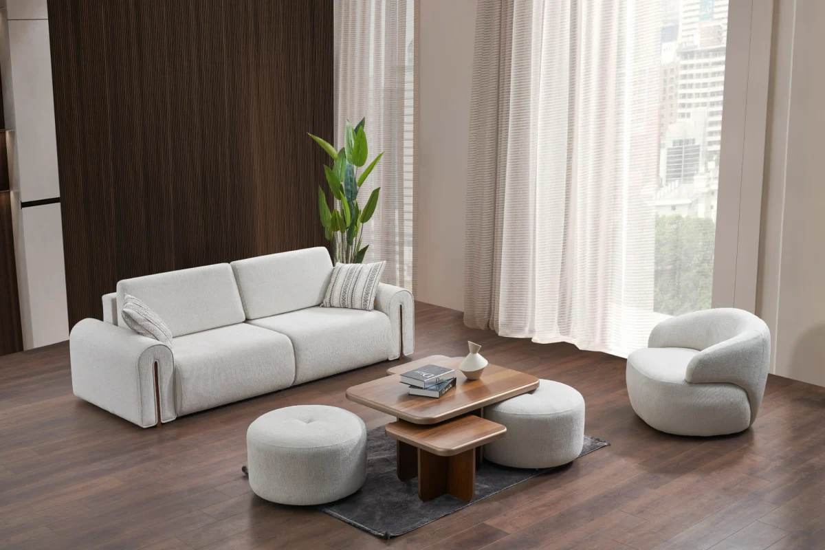 The Vogue Corner Sofa Set defines modern luxury with its soft fabric and sophisticated modular design. It's the perfect blend of comfort and high-end aesthetics for your home.