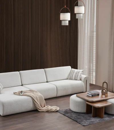 The Vogue Corner Sofa Set defines modern luxury with its soft fabric and sophisticated modular design. It's the perfect blend of comfort and high-end aesthetics for your home.
