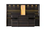 Zenith Cabinet and Panel is a monumental storage solution for high-end offices. Combining architectural linear patterns with warm onyx lighting, it defines executive prestige.
