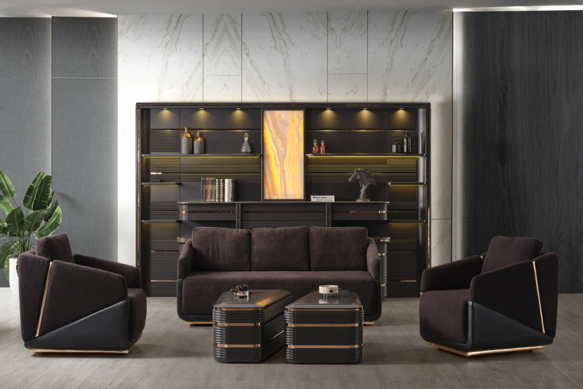 Dominate your workspace with the Zenith Office Set. Featuring a magnificent executive desk and premium upholstery, it represents the pinnacle of professional luxury.